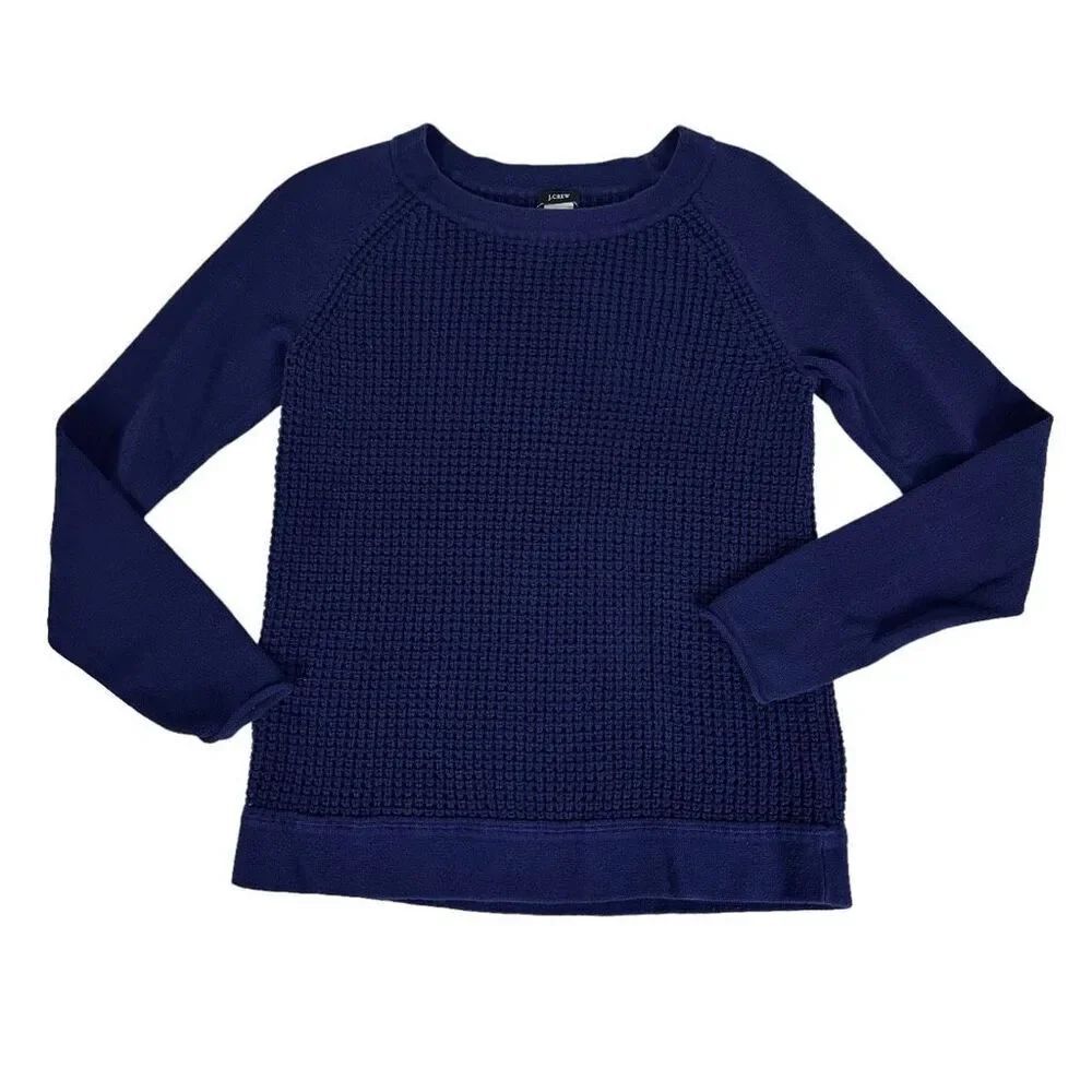 J. Crew Cotton Waffle Knit Pullover Sweater size Small
